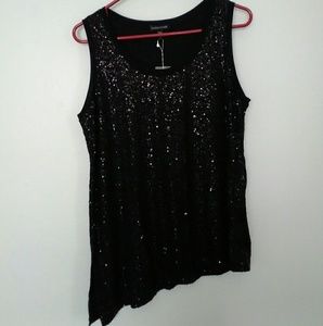 Eileen Fisher silk sequined tank NWT